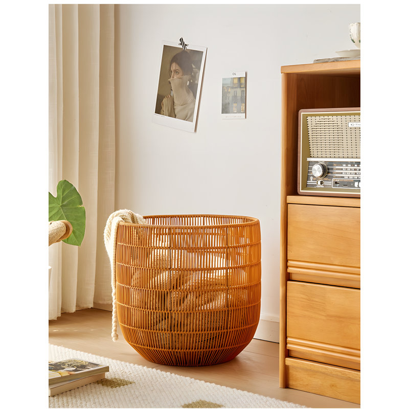 Panier à linge pour la chambre à coucher, panier à linge tissé sale avec poignées, rangement pour la salle de bain, la salle de bain, la maison, durable et élégant