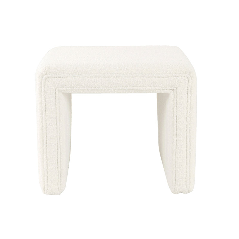 Repose-pieds repose-pieds, Boucle capitonnée, 19 po, Crème