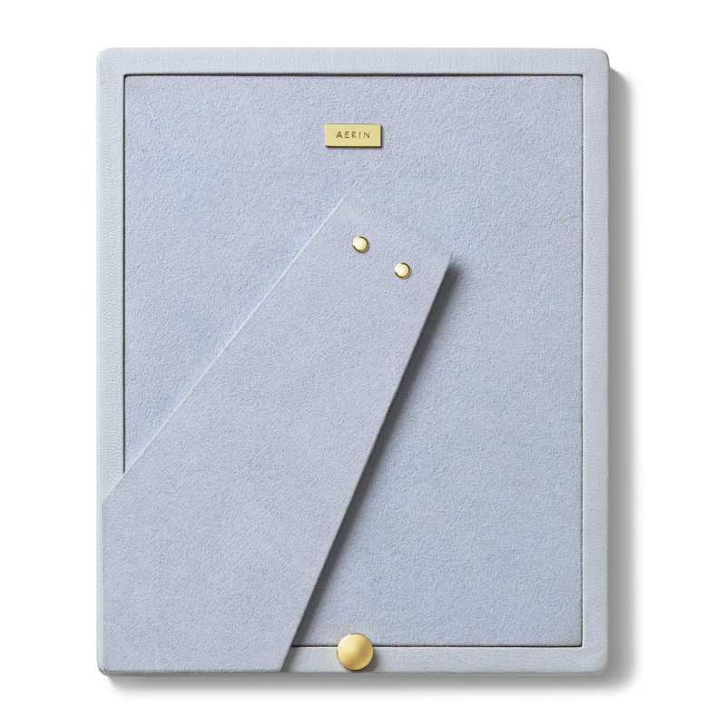 Piero Leather Picture Frame, Shadow White, 8" x 10"