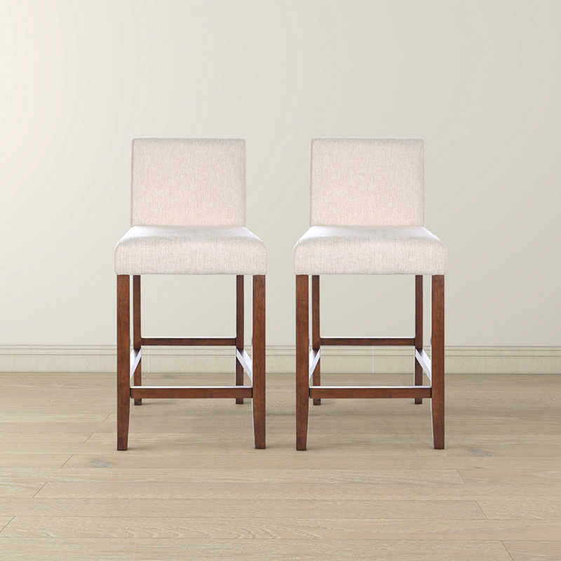 Chaise de comptoir en tissu Dorian Beige (ensemble de 2)