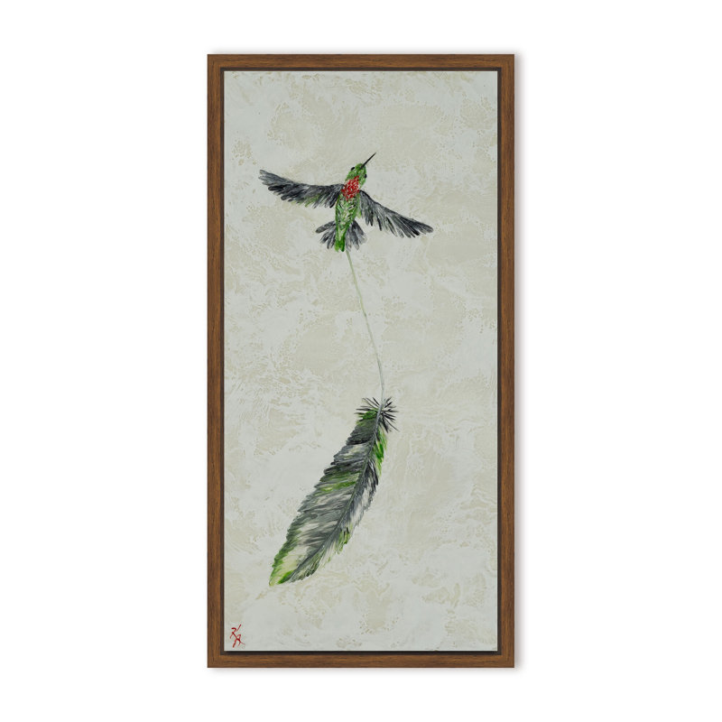 Nature Inspired "Vivid Flutter" Canvas Wall Art By , 24" H x 12" W, Framed Matted Print, Brown