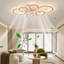 76cm LED Dimmable Reversible Flush Mount Ceiling Fan with Lights and Remote-623148242