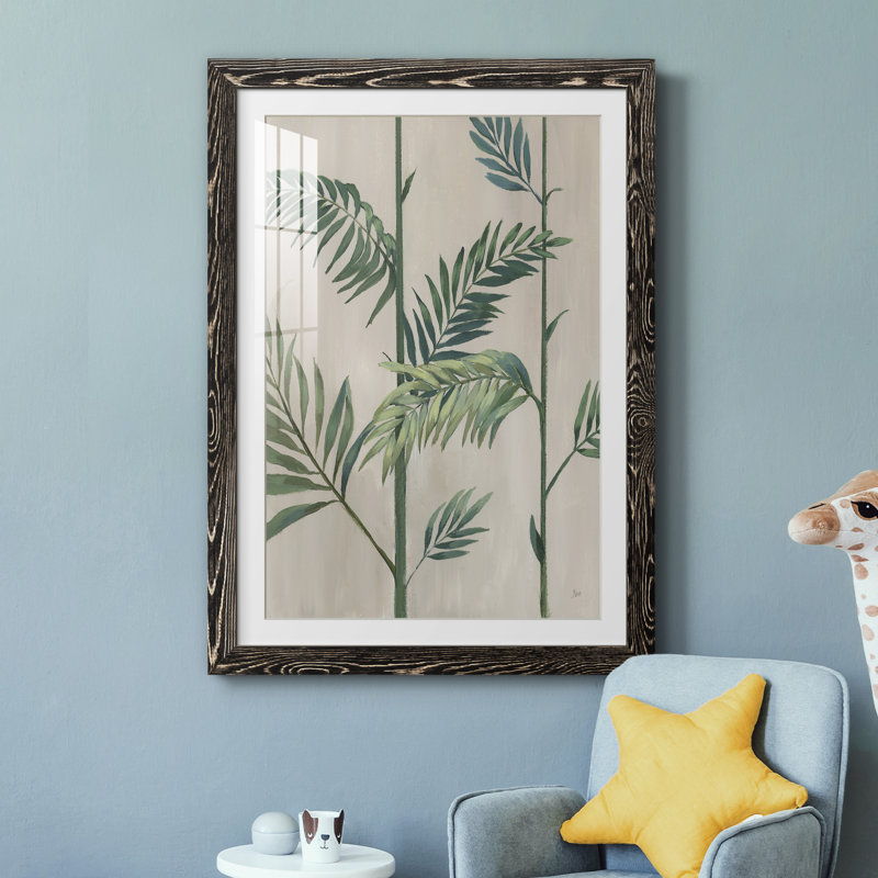 Modern Fronds II - peinture encadrée, H 44 po x l 31 po x P 1 po, Cadre noir