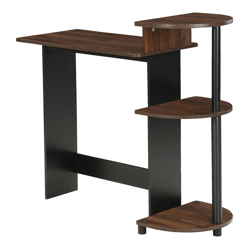 Eleonore Computer Desk, Columbia Walnut/Black