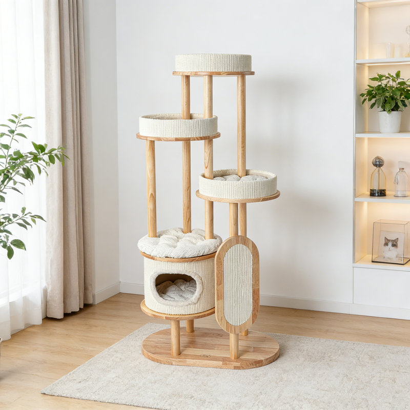 Modern and Simple Off-white Cat Climbing Frame
