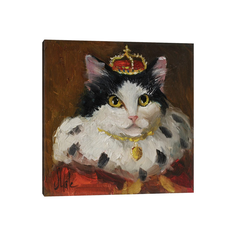 Chat royal - reproduction d'art mural - toile tendue, 48" x 48", Gallery Wrapped Canvas, No Frame