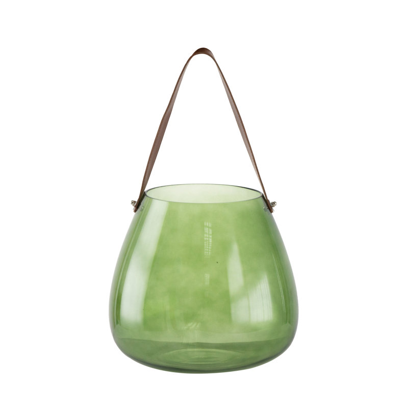 Glass Table Vase, 9.6" H x 10.2" W x 10.2" D