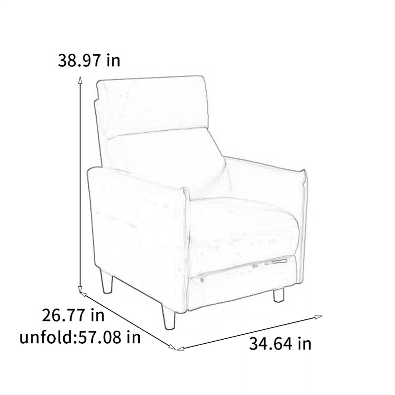 Comfortable recliner, breathable and skin-friendly, Gray