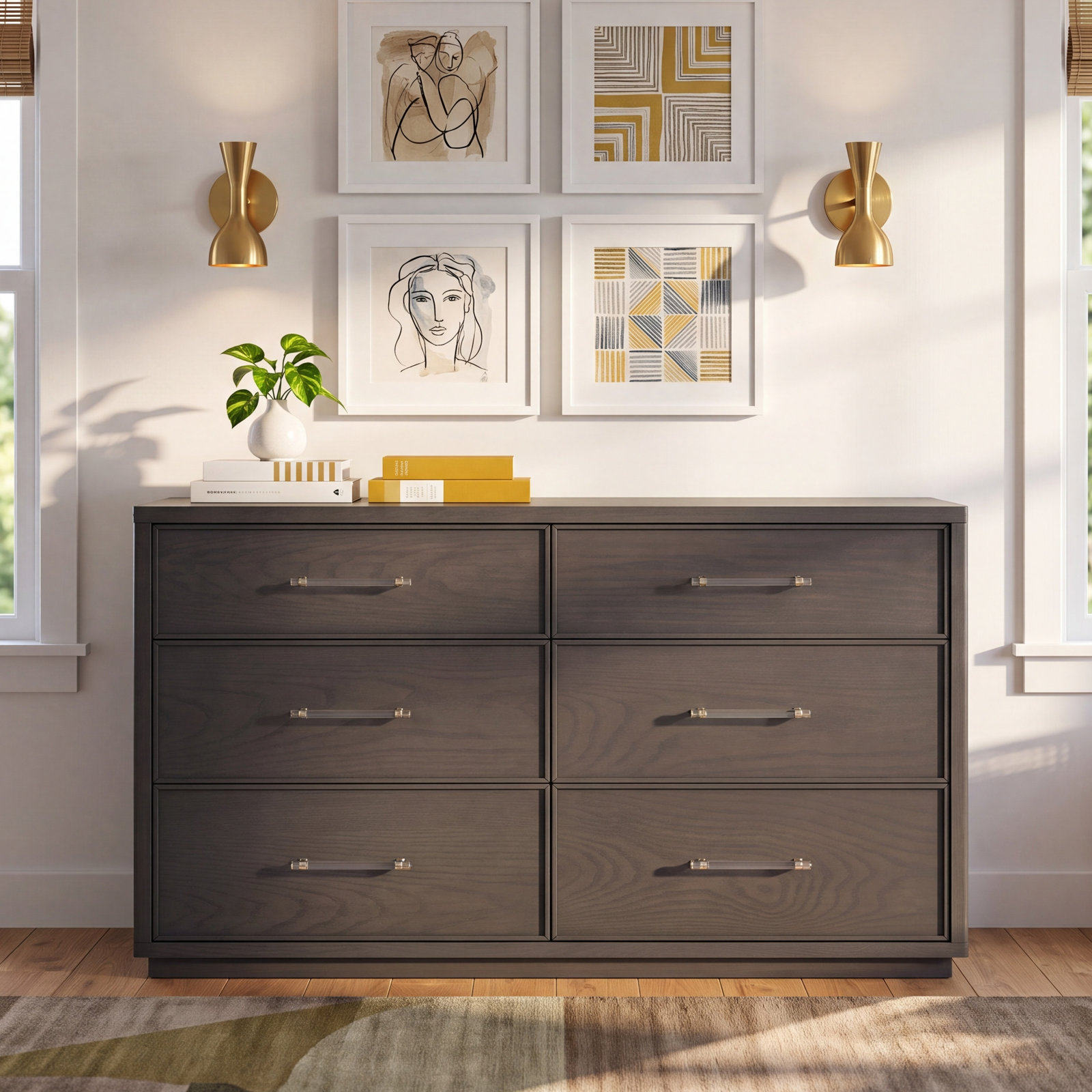 Vienna 6-Drawer Dresser with Acrylic