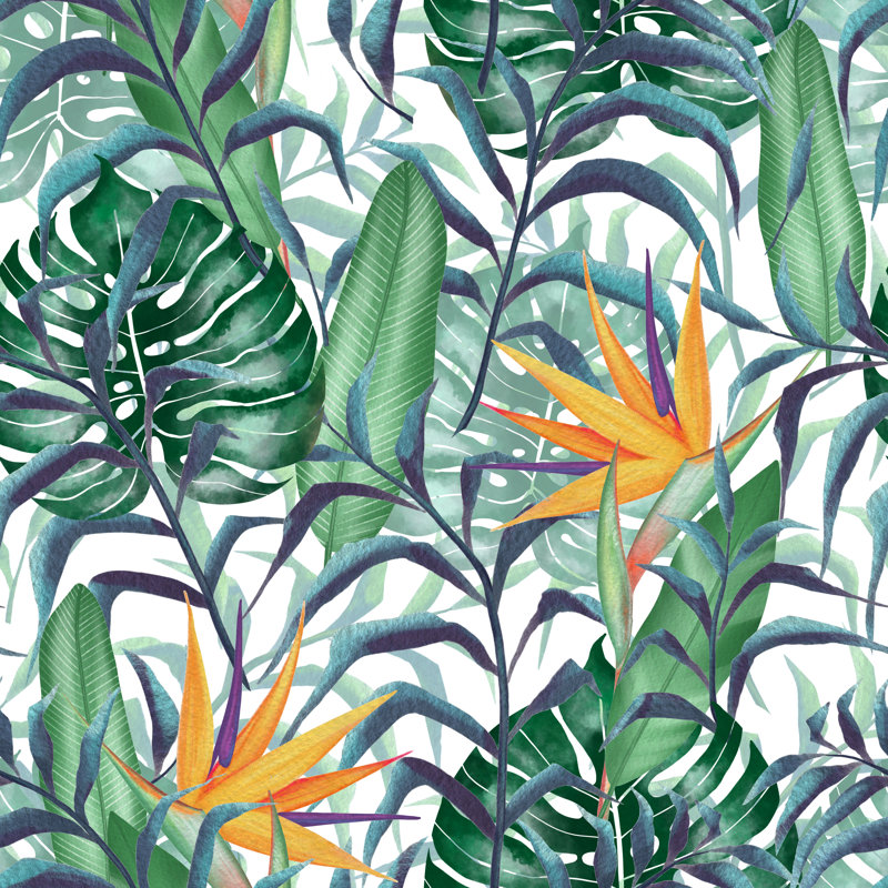 Aashi Tropical Plants by Ogri - Wrapped Canvas Print, 30cm H x 30cm W
