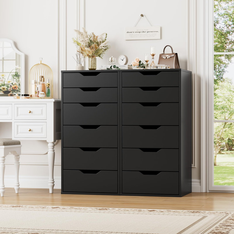 45cm W 6 - Drawer Chest of Drawers, Black