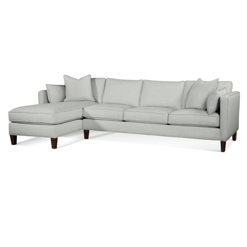 Lenox Chaise Sectional, Brown Geometric, 0456-33, Left Hand Facing, Java