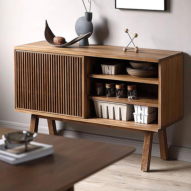 Modern Walnut Solid Wood Sideboard, 31.5" H x 47.24" W x 15.75"D