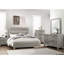 Lit double gris rustique pleine grandeur, meubles de chambre à coucher en bois avec tête de lit et rails, fabriqué à partir d'une base d'ingénierie requise