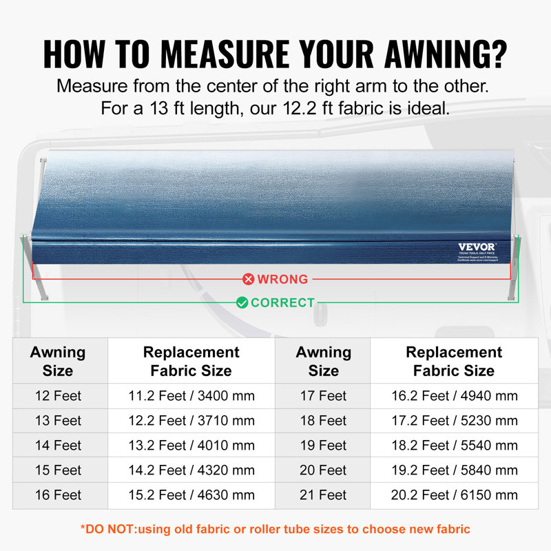 VEVOR Blue Polyvinyl Chloride (PVC) Awning