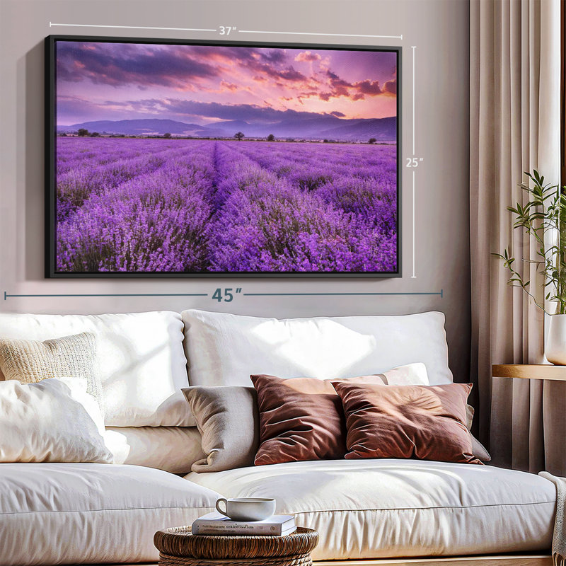 «Lush Lavender Field», reproduction sur toile, H 25 po x l 37 po