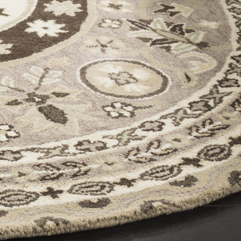 Cruz Hand Tufted Wool Oriental Rug, Round 5'