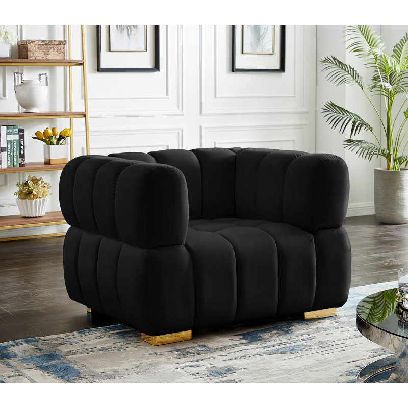 Fauteuil Carlan, Velours noir