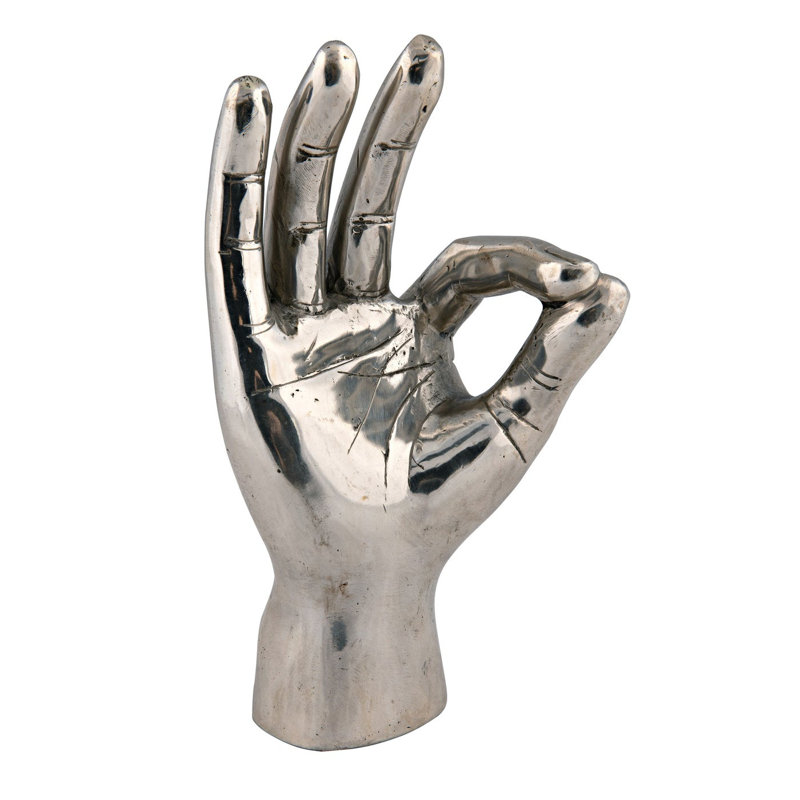 OK Sign Figurine, Silver