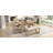6-Piece Retro Dining Table Set For 6, 60" Wood Kitchen Table and Chairs Set of 4 With Bench Designed Trestle Base For Kitchen Dining Room-1731230556