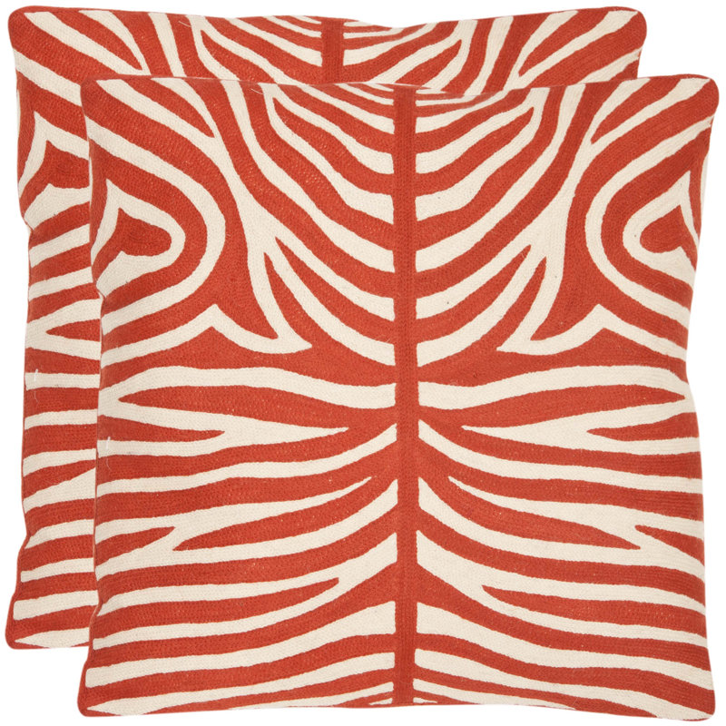 Coussin en coton Easton, 18 po x 18 po, Orange soleil