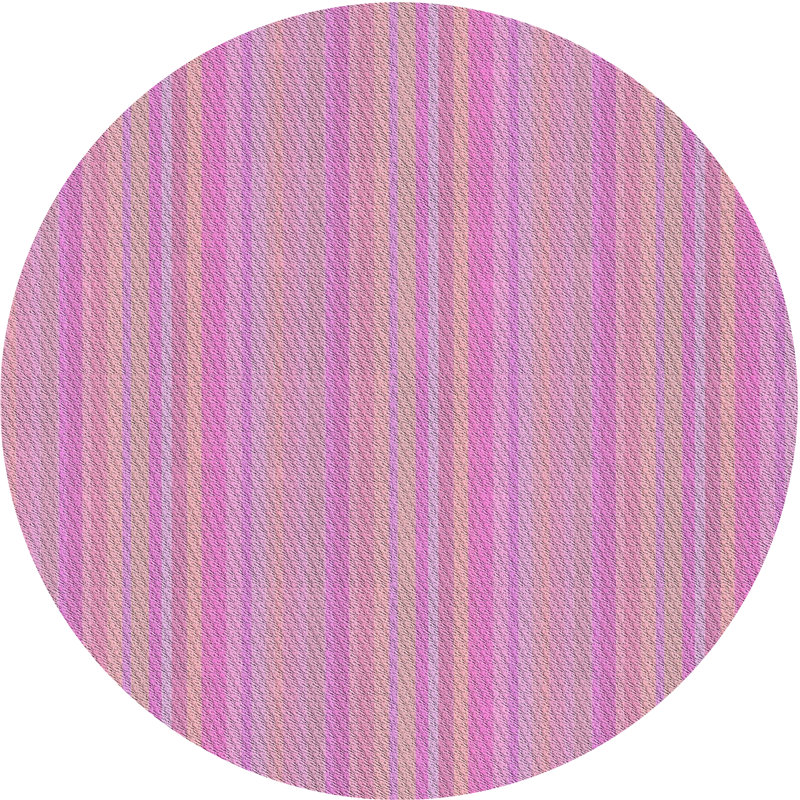 Tapis décoratif rose rayé pohlman, Rond 6 pi
