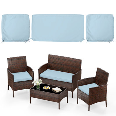 3-Piece Outdoor  Cushion  Covers Set(1 Big Cover+2 Small Covers), Covers Only