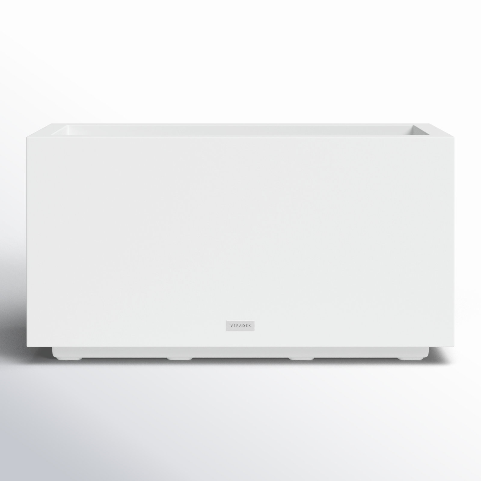 Block Series Planter Box, 13.25” H x 24.75” W x 11” D, White