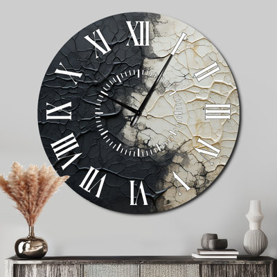 Horloge murale abstraite blanche et noire