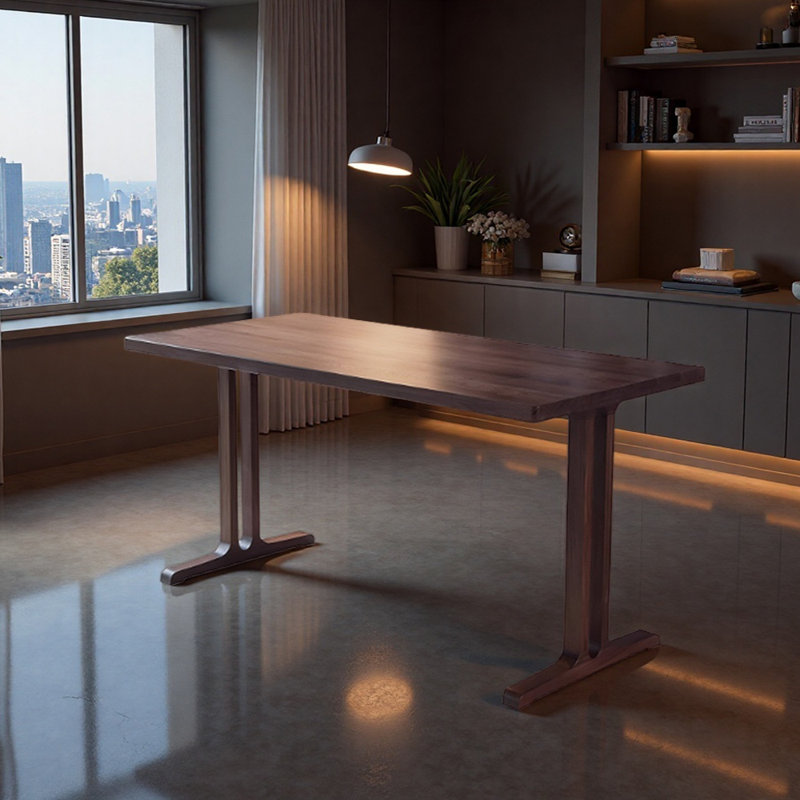 Bureau d'écriture et bureau en bois de frêne massif, H 29,52 po x l 62,99 po x P 27,55 po