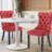 Friedrun Velvet Dining Chair Tufted Dining Room Chair with Solid Wood Leg-852858950
