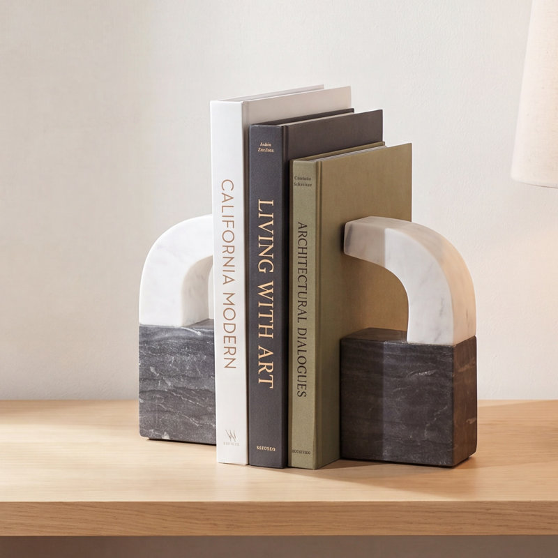 2-Tone Decorative Marble Bookends