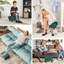 Linen Upholstered Foot Rest , With Plastic Leg Attachment For Living Area , Groundwork Room