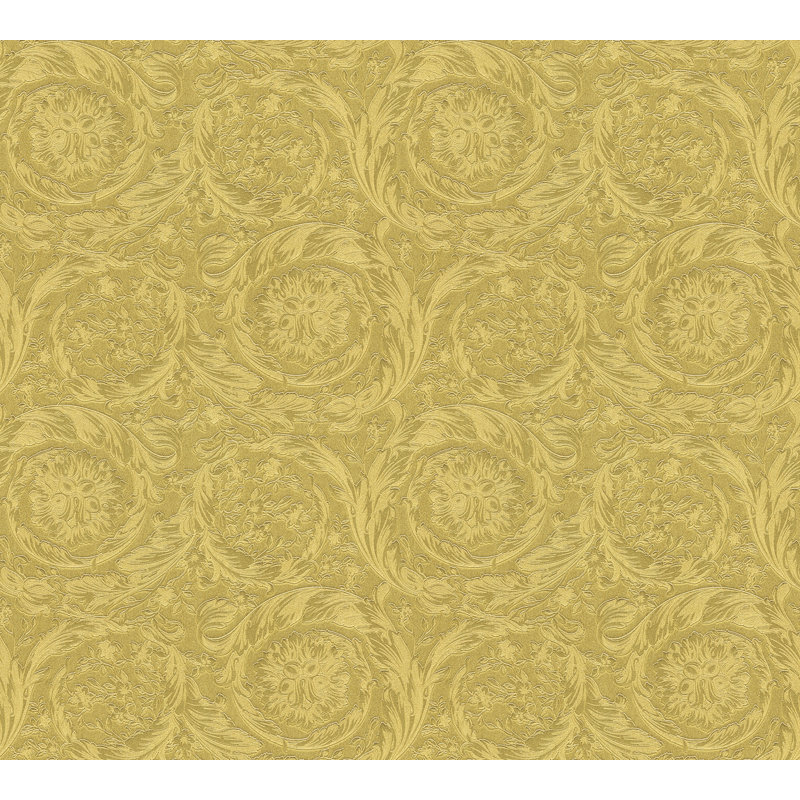 Versace Rose Gold Sublime Unpasted Vinyl Wallpaper, Gold
