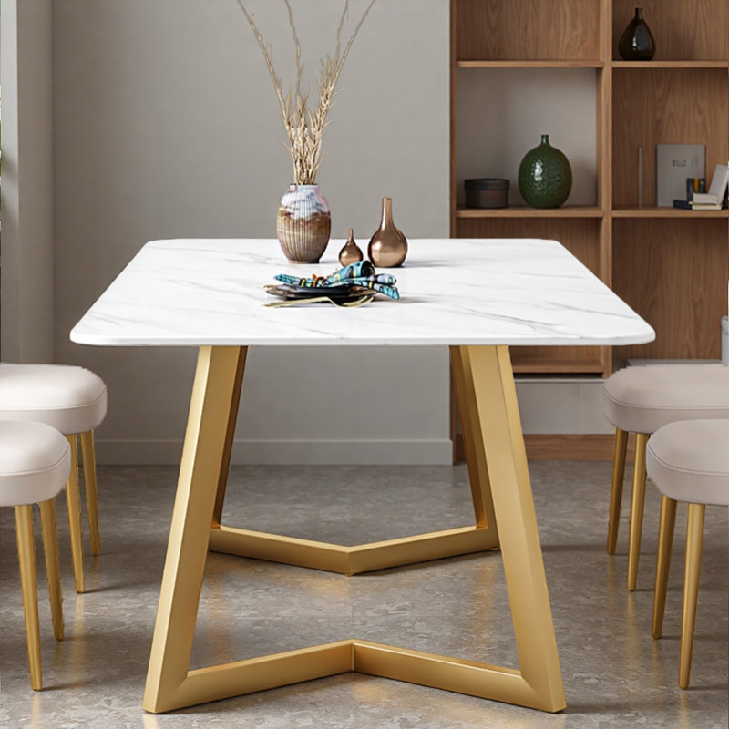 Light Luxury Rock Plate Rectangular Dining Table
