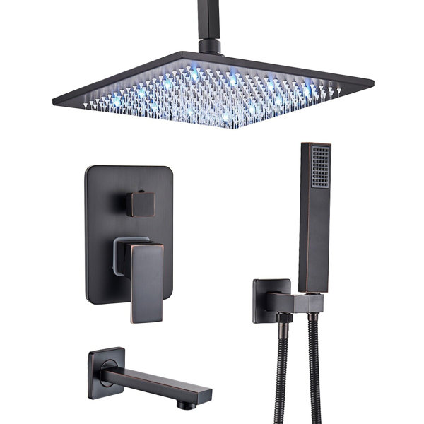 MODLAND Robinet De Baignoire Et Douche Thermostatique Fixhd Avec Valve Brute Et Pommes De Douche A Pluie Fixhd Mdla2308