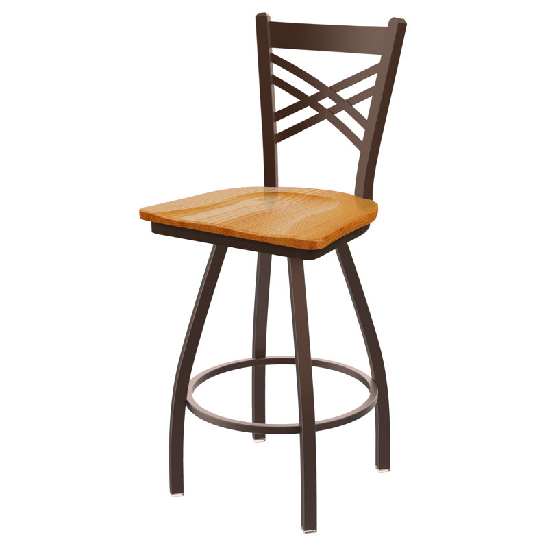 XL 820 Catalina Swivel Stool, Bronze, Medium Oak, Counter Stool (25” Seat Height)
