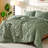 7 Piece Pintuck Pleat Comforter Set,Floral Ruched Bedding Set with Sheets All Season Bed in a Bag-119249867-119249869