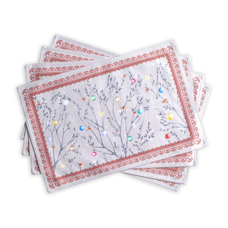 Ensemble de napperon en coton 4 pièces Fairy