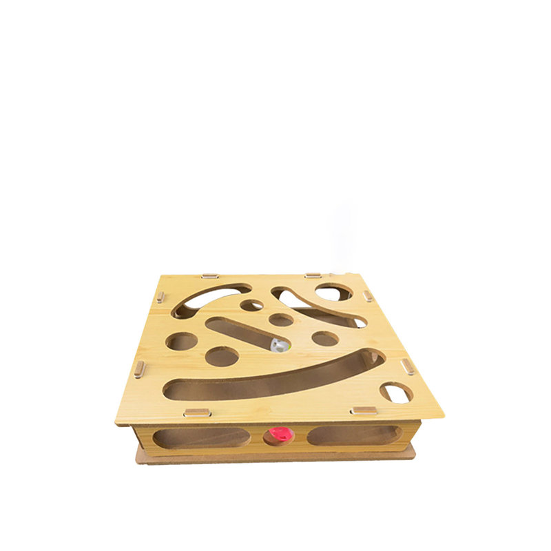 Scène de construction interactive avec boîte pour animaux de compagnie pour la stimulation et l'exercice mentaux, A