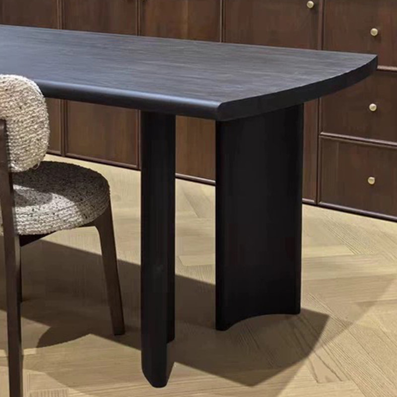 A table with curved designs on both sides, 29.5"H x 70.8"L x 31.4"W, Black