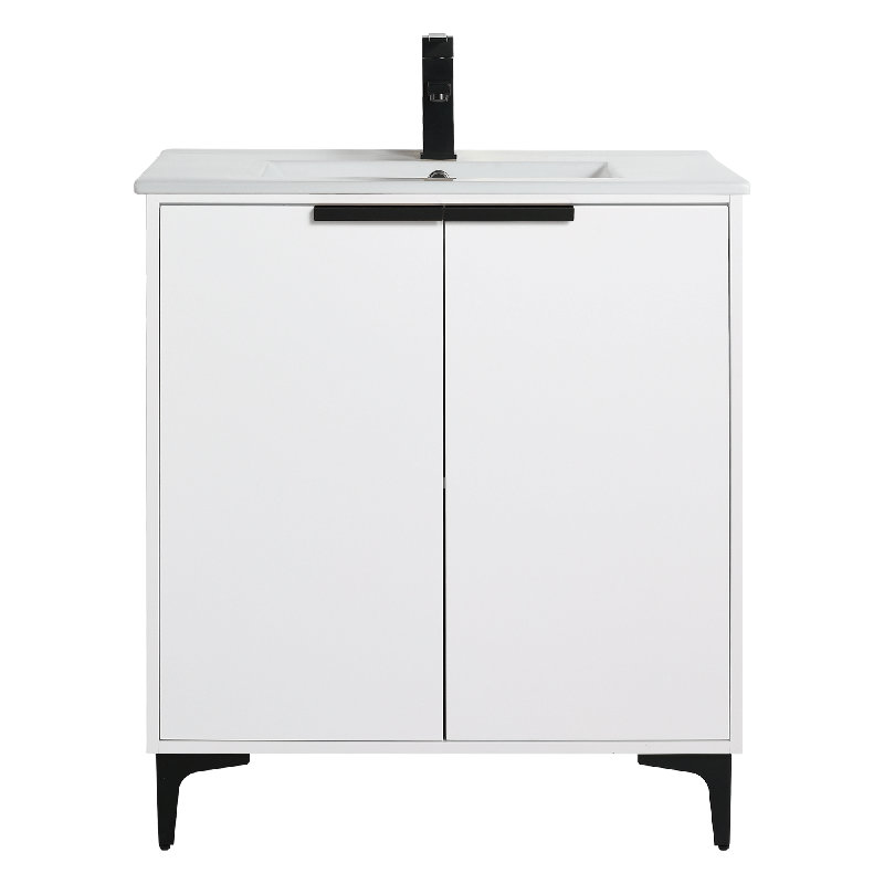Ensemble de meuble-lavabo simple 30 po Dashae, Noir mat