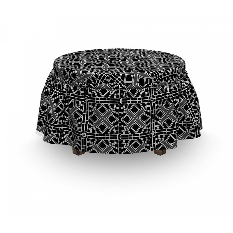 Housse pour repose-pieds motif de plancher rayé