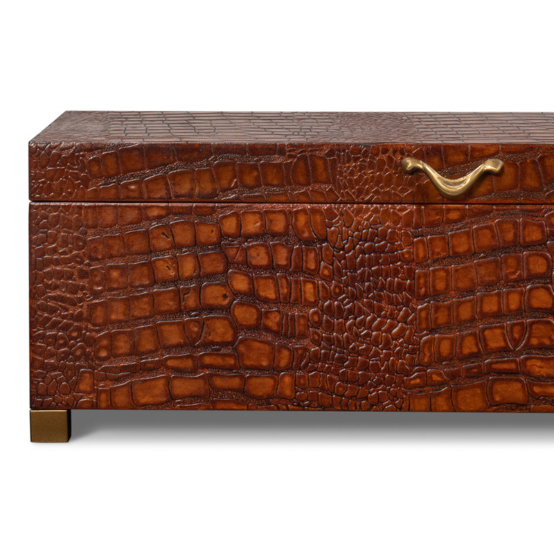 Shagreen Handmade Decorative Trunk, Brown