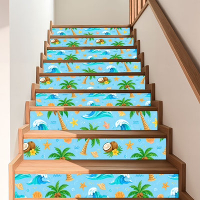 Papier contact adhésif tropical Tropical Paradise Beach auto-adhésif et amovible 17,7 po x 118 po (45 x 300 cm)
