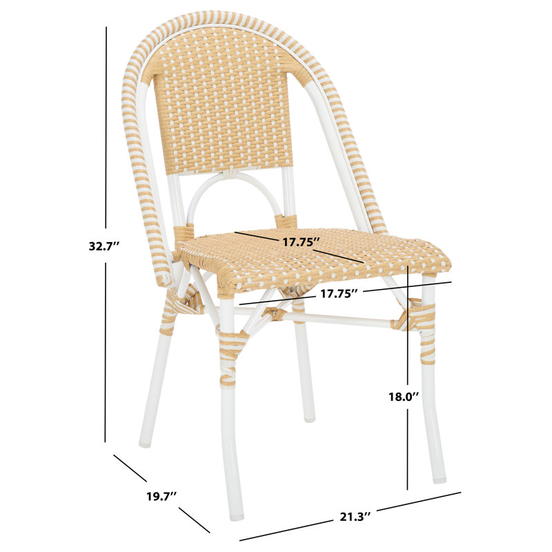 Torino Outdoor Dining Side Chair, Natural Wash/White