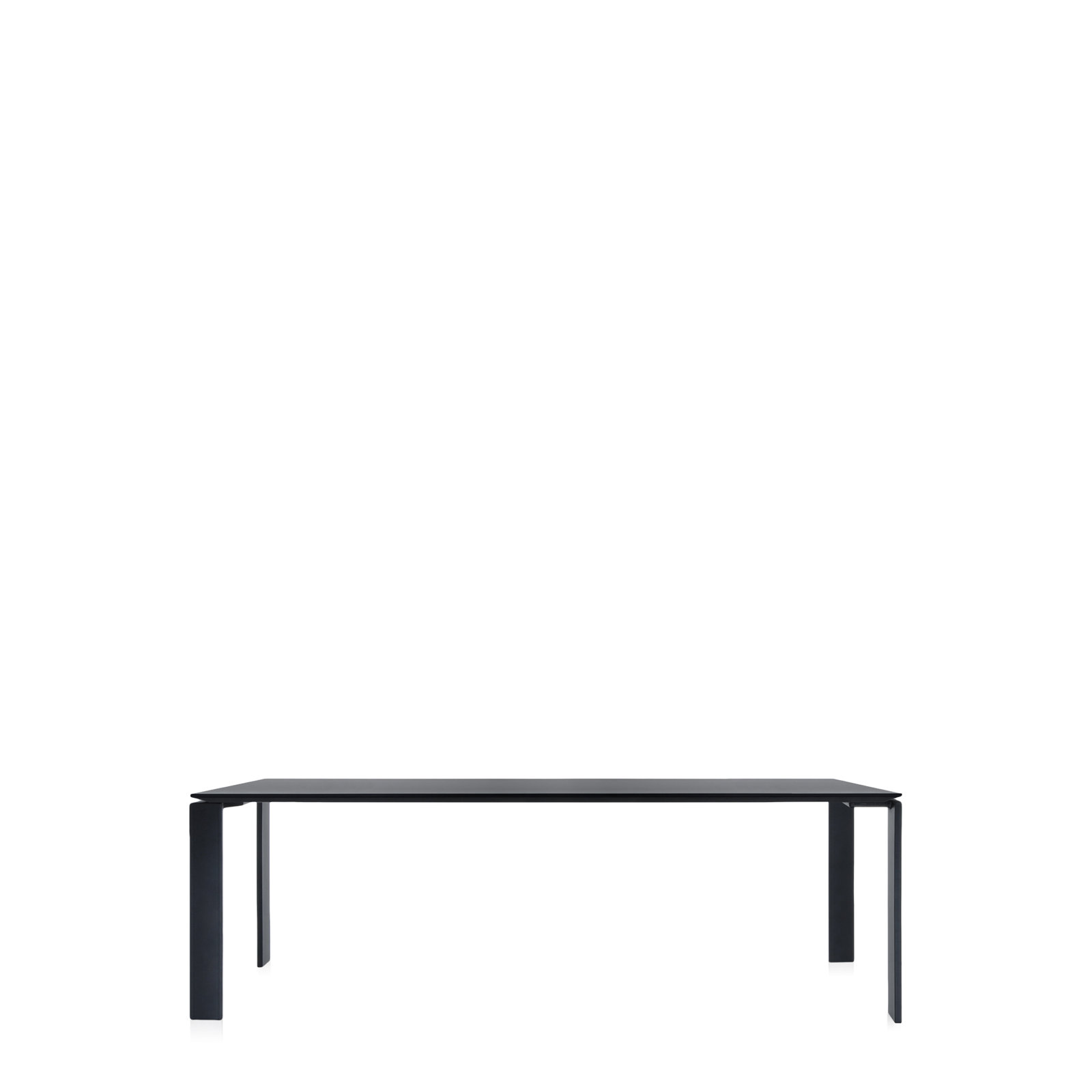 Four Dining Table, 28" H x 62" W x 31" D, Black