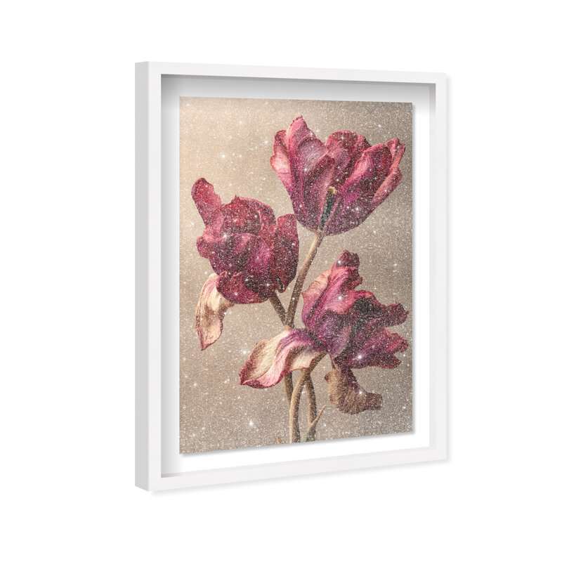 Dark Silk Remains Print by Oliver Gal, 11.5"H x 16.5"W, White Shadowbox
