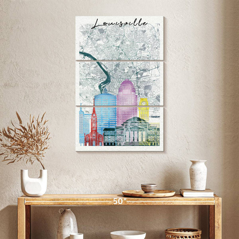 Carte de la ville d'Aliaz Louisville, H 32 po x l 20 po