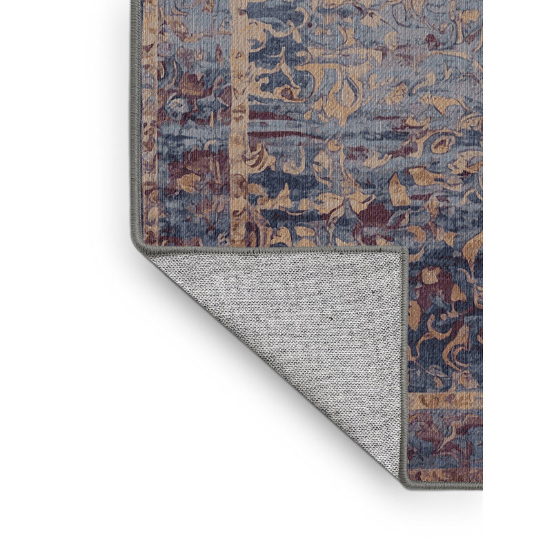 Machine Washable Gray Area Rug, Rectangle 3' x 5'